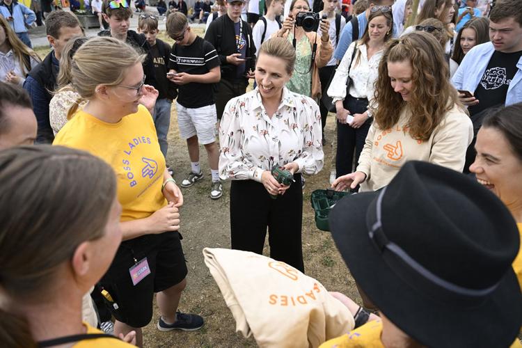 Socialdemokratiets formand Mette Frederiksen på Folkemødet i Allinge, torsdag den 15. juni 2023. - Foto: Nils Meilvang/Ritzau Scanpix
 