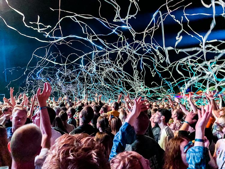 Tinderbox afholdes fra torsdag til lørdag i den fynske hovedstad. På plakaten for torsdag er foruden The Minds of 99 navne som Tobias Rahim, Lukas Graham og Christopher. Foto: Per Lange/Per Lange