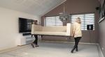 To stylister propper en stue i Glostrup til randen, selv om de netop har fortalt, at det handler om at skabe luft i indretningen.  Foto: DR
