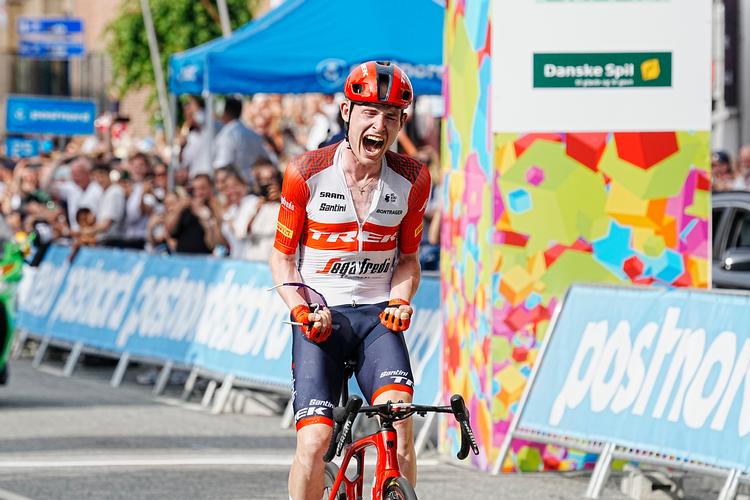 Mattias Skjelmose er ny danmarksmester i linjeløb. For kun en uge siden vandt den 22-årige cykelrytter Schweiz Rundt som den første dansker nogensinde. Foto: Bo Amstrup/Ritzau Scanpix