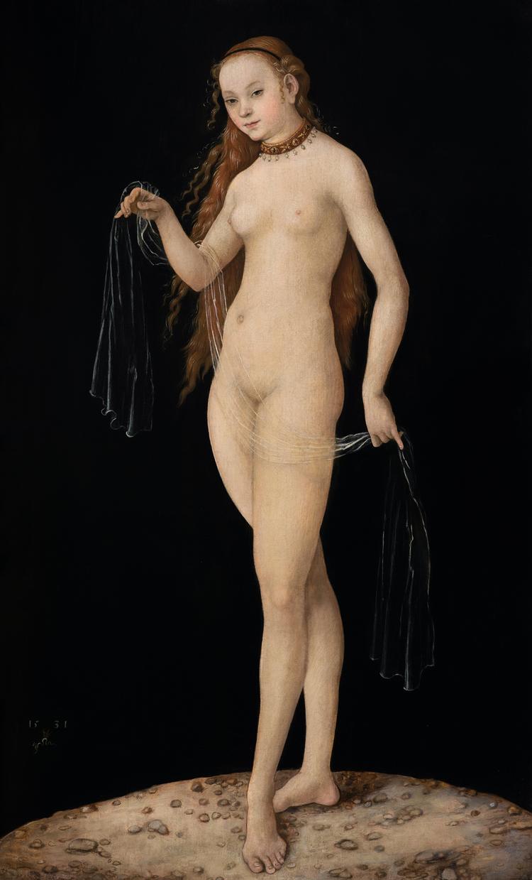 Er det her den ægte 'Venus' af Lucas Cranach den ældre (1472–1553) eller en forfalskning? Maleriet er sammen med en række andre med i en omfattende sag i Frankrig om forfalskninger af gamle mestre. 