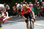 Jonas Gregaard, der kører for det norske hold Uno-X, blev lørdag en meget tydelig rytter på 1. etape af Tour de France.   Foto: Benoit Tessier/Ritzau Scanpix