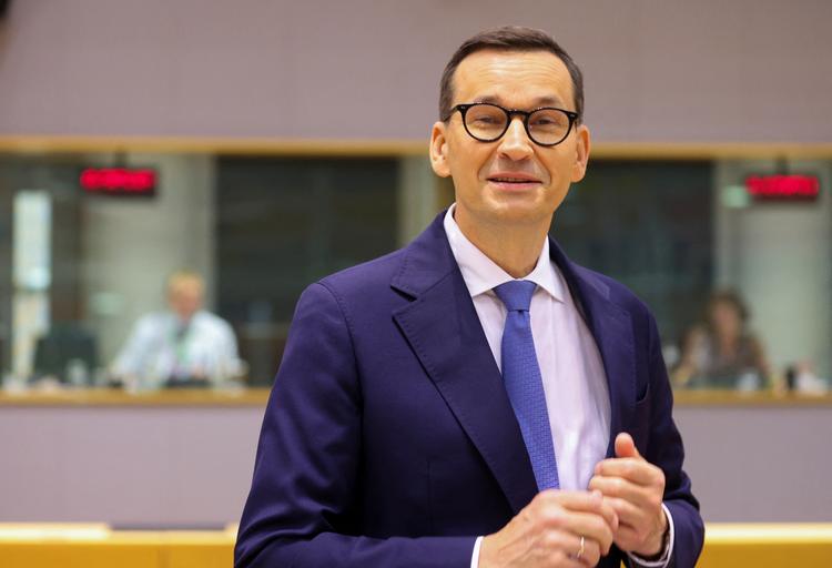 Polens ministerpræsident, Mateusz Morawiecki, på et EU-topmøde i Bruxelles.  Foto: Johanna Geron/Ritzau Scanpix