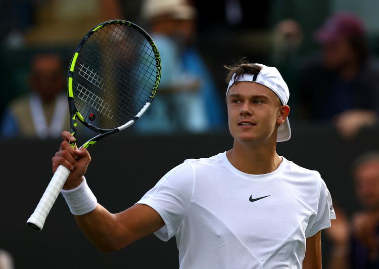 Holger Rune viste onsdag sit bedste niveau til dato på græs. Dermed blev han klar til 2. runde af Wimbledon.  Foto: Hannah Mckay/Ritzau Scanpix