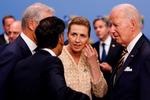 Minister Mette Frederiksen ses her med USA's præsident Joe Biden ved topmødet i Vilnius. Foto: Odd Andersen/Ritzau Scanpix