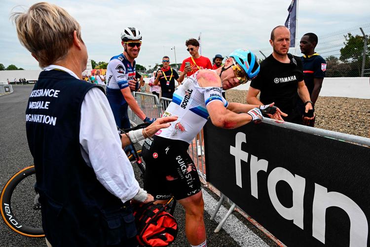 Fabio Jakobsen var medtaget efter sit styrt. Efterfølgende har det været et slid for ham at komme igennem etaperne.  Foto: Franck Faugere/Ritzau Scanpix