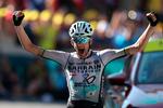 Wout Poels kom først ind over målstregen på dagens etape. Foto: Thomas Samson/Ritzau Scanpix
