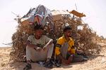 Migranter fra afrikanske lande syd for Sahara hævder at være blevet efterladt i ørkenen  af tunesiske myndigheder uden vand, mad og ly. Foto: Mahmud Turkia/Ritzau Scanpix