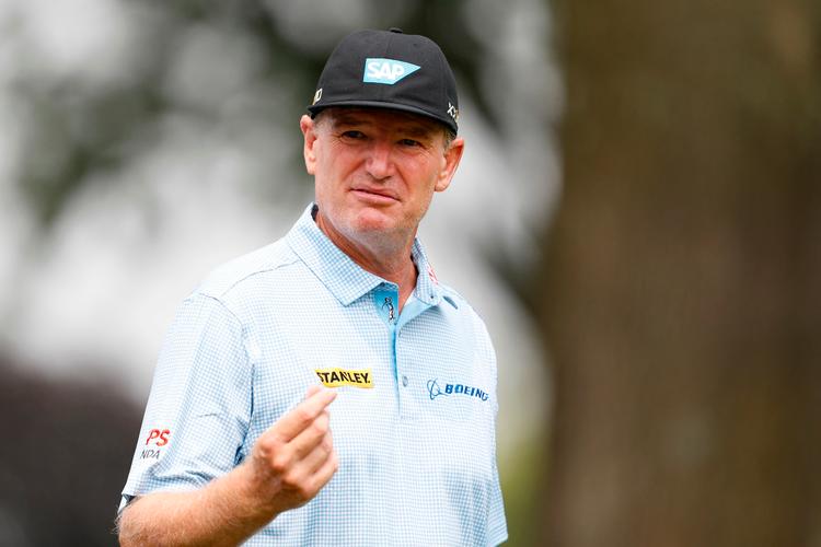 Golfspilleren Ernie Els er stærkt utilfreds med sammensmeltningen mellem PGA og det saudi-baserede selskab LIV Golf. Foto: Raj Mehta/Ritzau Scanpix