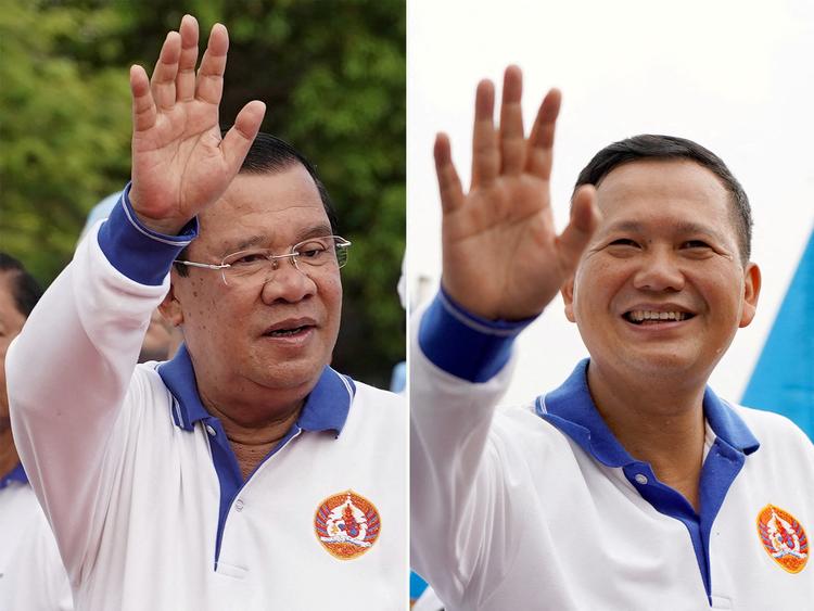 Sønnen Hun Manet kommer til at stå i spidsen for en ny regering som premierminister, efter 70-årige Hun Sen har trukket sig fra magten. Foto: Cindy Liu/Ritzau Scanpix