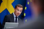 Den svenske statsminister, Ulf Kristersson, har to gange på en uge været nødt til at sætte fremtrædende medlemmer af Sverigedemokraterna på plads. Foto: 12150 Caisa Rasmussen/tt/Ritzau Scanpix