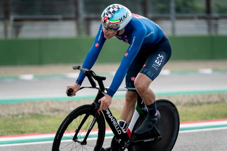 Italienerne har store forventninger til Filippo Ganna, som fredag skal forsvare det kriseramte lands farver i enkeltstarten ved VM i Skotland. Foto: Tariq Mikkel Khan