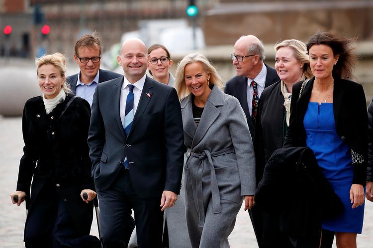 Konservative på vej til gudstjeneste før Folketingets åbning i 2019 - Katarina Ammitzbøll ses yderst til venstre.  Foto: Jens Dresling