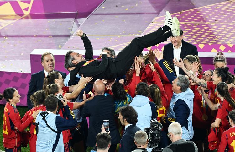 Landstræner Jorge Vilda har formået af veksle en nådesløs konflikt med spillertruppen til en VM-titel. Søndag slog Spanien England med 1-0 i Sydney. Foto: Jaimi Joy/Ritzau Scanpix