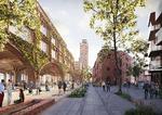 Visualisering af det nye område ved Ny Ellebjerg Station, som i fremtiden vil blive omdøbt til København Syd. Foto: Holscher Nordberg og Adept