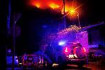Ved bjerglandsbyen La Florida på Tenerifes vestkyst har politiet etableret en vejafspærring, så man ikke kan komme længere op på  bjerget til ilden.   Foto: Martin Lehmann