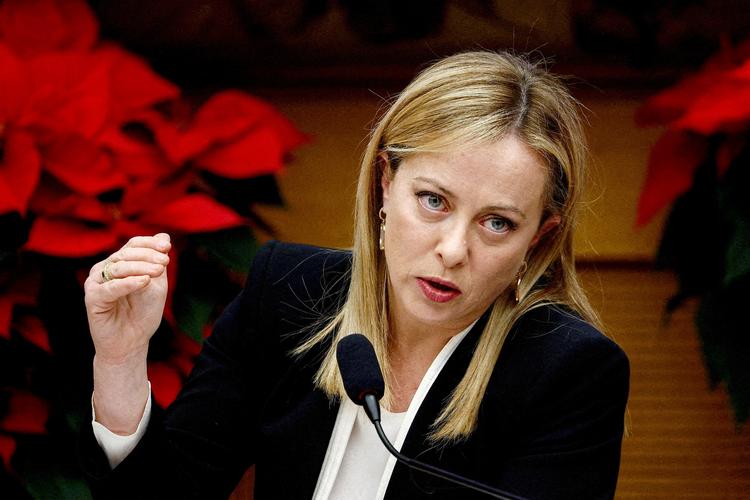 Italiens ministerpræsident Giorgia Melonis beslutning om at indføre uventet bankskat kostede dyrt på aktiemarkedet.  Økonomer er bekymrede over regeringens ageren.  Arkivfoto Guglielmo Mangiapane