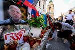 Den russiske leder af Wagner-gruppen, Jevgenij Prigosjin, bliver mindet i Moskva i dag.  Foto: Natalia Kolesnikova/Ritzau Scanpix