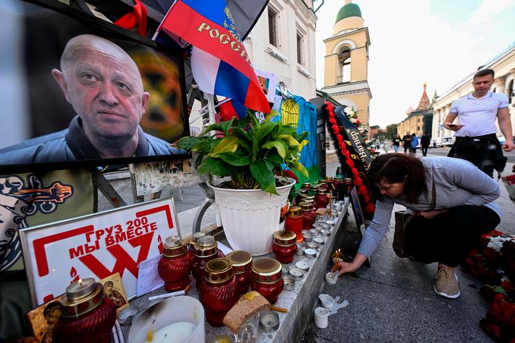 Den russiske leder af Wagner-gruppen, Jevgenij Prigosjin, bliver mindet i Moskva i dag.  Foto: Natalia Kolesnikova/Ritzau Scanpix