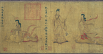 Et af værkerne i samlingen af kinesisk kunst på British Museum er dette over tre meter lange silkemaleri fra det 5.-8. århundrede.  Foto: British Museum