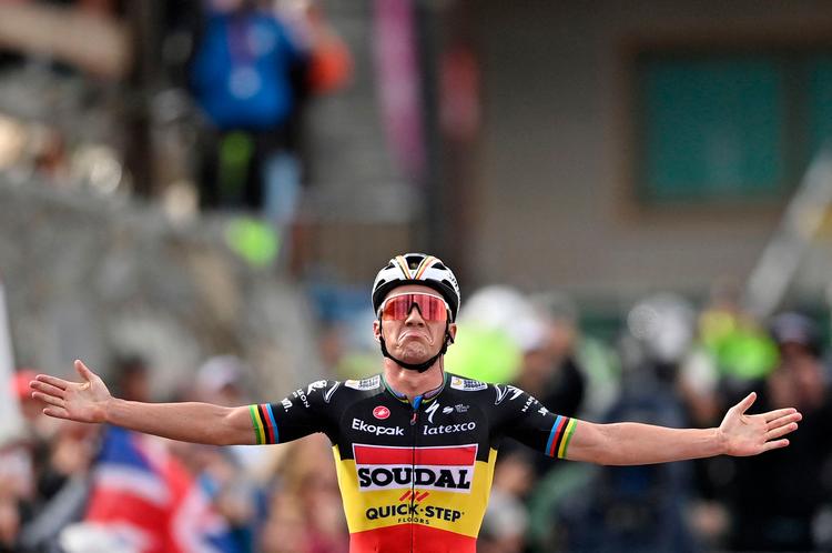 Remco Evenepoel har allerede vist sin store klasse ved Vuelta a Espana. Han vandt 3. etape og ligner den eneste seriøse trussel mod Jumbo-Visma. Foto: Pau Barrena/Ritzau Scanpix