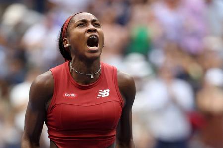 Coco Gauff under kampen. Foto: Matthew Stockman/Ritzau Scanpix