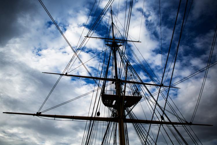 Fregatten Jylland har ligget i Ebeltoft siden 1960, hvor det fungerer som museum.  Foto: Simon Fals