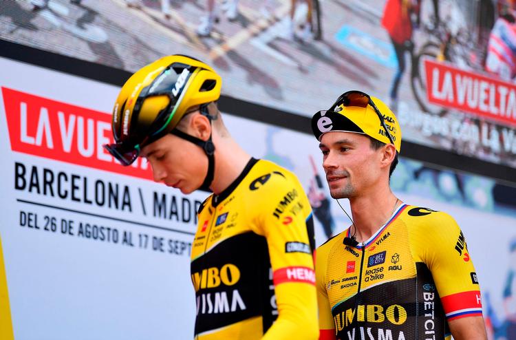 Jonas Vingegaard måtte se sig slået af Primoz Roglic på tirsdagens enkeltstart. Foto: Pau Barrena/Ritzau Scanpix