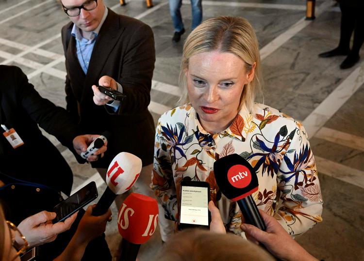Vicestatsminister Riikka Purra overlevede fredag en tillidsafstemning i det finske parlament. Foto: Vesa Moilanen/Ritzau Scanpix