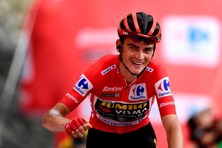 Sepp Kuss' største konkurrenter til Vuelta-sejren er holdkammeraterne Jonas Vingegaard og Primoz Roglic. Foto: Ander Gillenea/Ritzau Scanpix