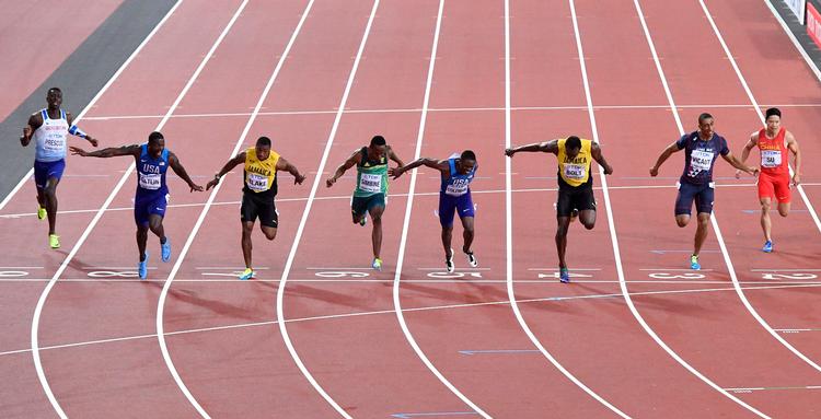 Justin Gatlin var fire år i karantæne for doping med steroider, men vendte så tilbage til en stribe store sejre på 100 meter. Her vinder han VM på distancen i 2017.   Foto: Martin Meissner/Ritzau Scanpix