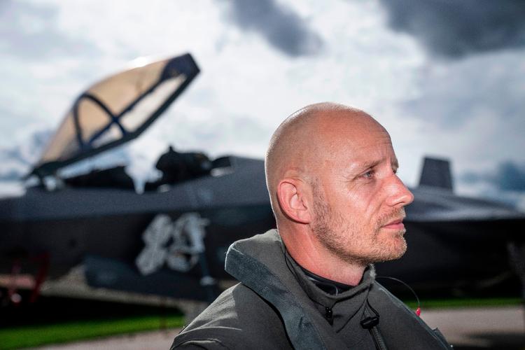  Det er syv år siden, at Danmark endelig besluttede sig for at købe F-35-kampfly. Torsdag fløj danske PLA et af de første fire til Flyvestation Skrydstrup.  Foto: Bo Amstrup/Ritzau Scanpix