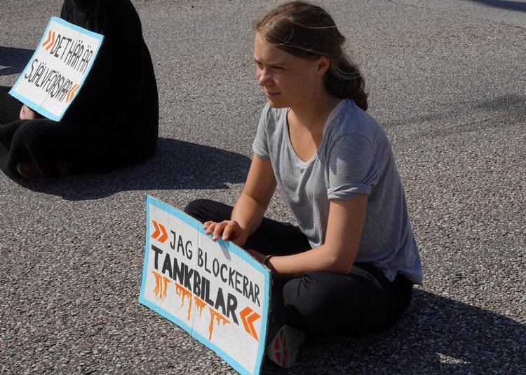 Greta Thunberg ved klimaaktionen i Malmø i juli.  Foto: Tom Little/Ritzau Scanpix