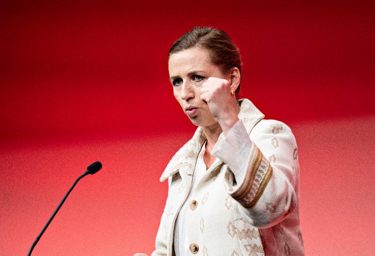 Formand og statsminister Mette Frederiksen ved Socialdemokratiets Årsmøde 2023 i Aalborg Kongres &amp; Kultur Center, søndag den 24. september 2023.. (Foto: Henning Bagger/Ritzau Scanpix) Foto: Henning Bagger/Ritzau Scanpix