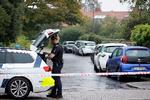 Politiet efterforskede mandag på Pilesvinget i Brønshøj på en formodning om, at en 21-årig mand var blevet udsat for en forbrydelse i området. Det viste sig senere, at manden var blevet overfaldet i Hvidovre. Foto: Jens Dresling