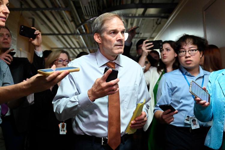 Jim Jordan efter afstemningen tirsdag, som væltede Kevin McCarthy som formand for Repræsentanternes Hus.  Foto: Saul Loeb/Ritzau Scanpix