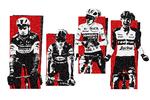 Stærke, danske cykelryttere har i den grad domineret den internationale cykelscene med store sejre i denne sæson. Fra venstre ses Kasper Asgreen, Mads Pedersen, Jonas Vingegaard og Mattias Skjelmose Foto: Ritzau Scanpix / Illustration: Karen Rosenlund