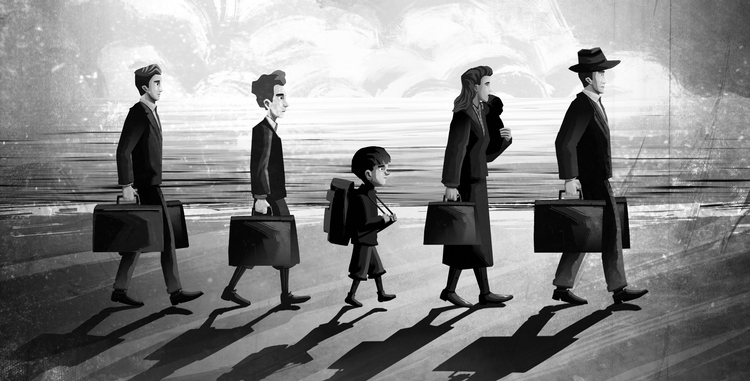 Bent Melchior flygtede som dreng med sin familie til Sverige i oktober 1943. Billedet er fra den animerede kortfilm 'Stemmer i natten'.  Animation Juan Pablo de Gamboa, Director of animation på filmen 'Stemmer i stilheden'