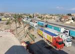 Tonsvis af nødhjælp er lige nu strandet uden for Rafah-grænsen til Gaza. Foto: Stringer/Ritzau Scanpix