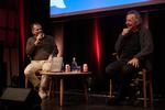Mikael Bertelsen og Jens Folmer Jepsen i samtale om biografien 'Dissing : fra ende til anden - en biografi'. Foto: Rune Svenningsen