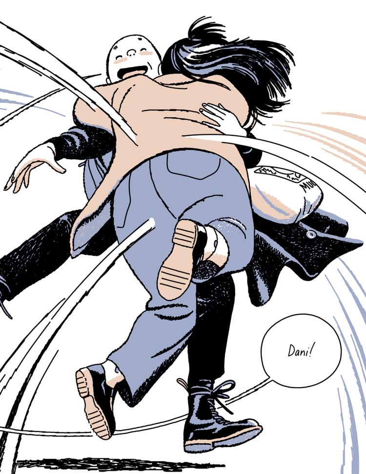 Zoe og Dani er bedste venner fra high school, og efter adskillelsen i deres første år som studerende på hver sit college mødes de i New York. Jillian Tamaki har tegnet, mens hendes kusine Mariko Tamaki skriver teksterne. Foto: Illustration fra bogen