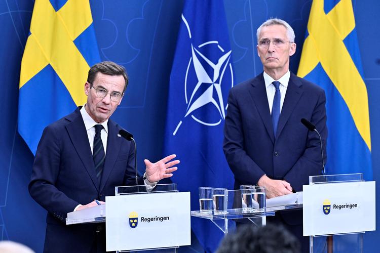Nato's generalsekretær, Jens Stoltenberg, er tirsdag og onsdag på besøg i Sverige, hvilket kan opfattes som en støtte til svensk Nato-medlemskab. Foto: Tt News Agency/Ritzau Scanpix