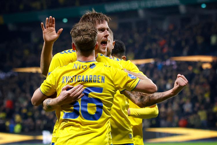 Brøndby har fået en flot sæsonstart og er efter sejren over FC Nordsjælland førsteudfordrer til FC København i toppen af Superligaen. Foto: Jens Dresling