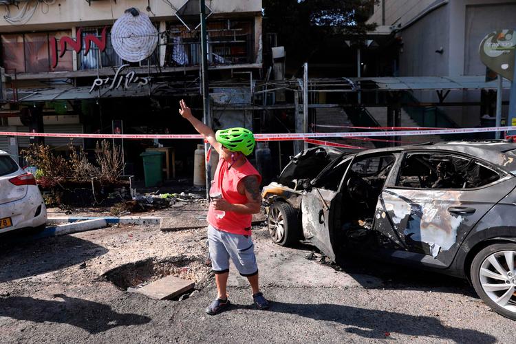 Byen Kiryat Shmona var også mål for et raketangreb fredag. To blev såret. Foto: Jalaa Marey/Ritzau Scanpix