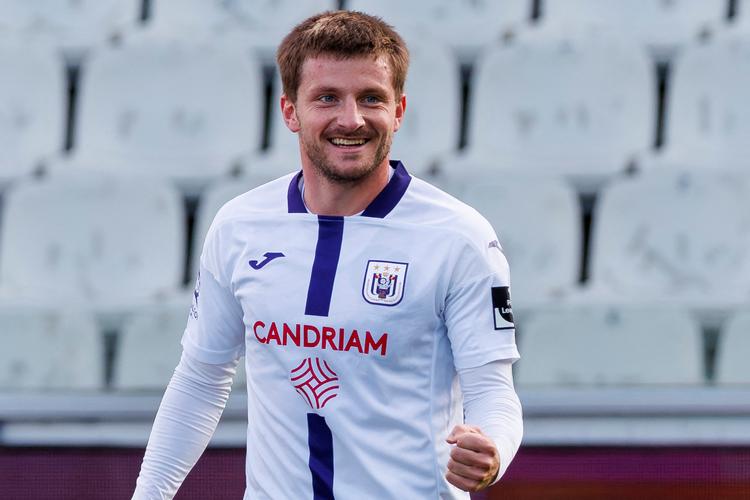 Med fem mål i de seneste tre ligakampe for belgiske Anderlecht er Anders Dreyer de seneste ugers varmeste danske målscorer i europæisk fodbold. Foto: Kurt Desplenter/Ritzau Scanpix