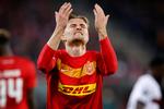Martin Frese ærgrer sig under kampen. Til gengæld var han manden, som skaffede FC Nordsjælland det mål, som sikrede dem uafgjort.  Foto: Jens Dresling