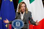 Italiens premierminister Giorgia Meloni, her under en tale i Rom forleden, har valgt sig en ny kamparena: Hun er begyndt at skifte ud på ledende poster i kulturlivet.  Foto: Remo Casilli/Reuters/Ritzau Scanpix