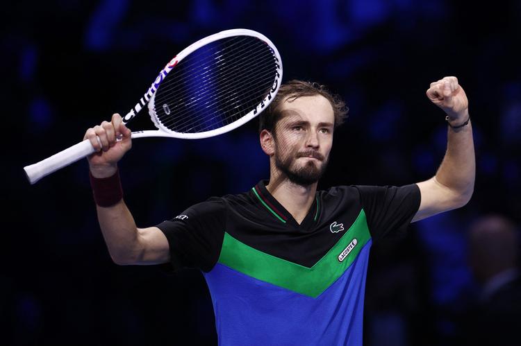 Medvedev er semifinaleklar efter sejr i to sæt over Alexander Zverev 7-6, 6-4. Foto: Guglielmo Mangiapane/Ritzau Scanpix