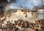 Templets fald, som den italienske maler Francesco Hayez forestillede sig det i midten af 1800-tallet. Det jødiske tempel i Jerusalem var et af oldtidens største bygningsværker. Det blev knust af romerne, da de erobrede Jerusalem og knuste det jødiske oprør i år 70. Templets ødelæggelse blev punktummet for det jødiske rige og begyndelsen til det årtusindelange jødiske eksil. I dag ligger al-Aqsa moskeen, der hvor templet lå og er et blandt mange stridspunkter mellem Israel og Palæstina. Foto: Gallerie Accademia Venice