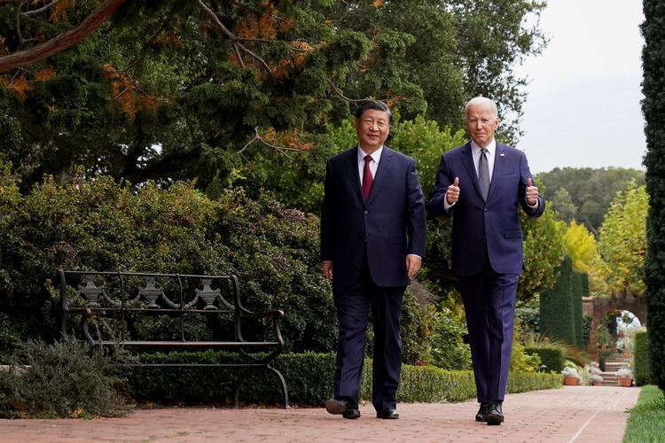 Den kinesiske præsident, Xi Jinping, brugte venlige ord efter sit møde med USA's præsident, Joe Biden, i forbindelse med topmødet i Californien om det økonomiske samarbejde i Asien og Stillehavsområdet (APEC).  Foto: Kevin Lamarque/Ritzau Scanpix